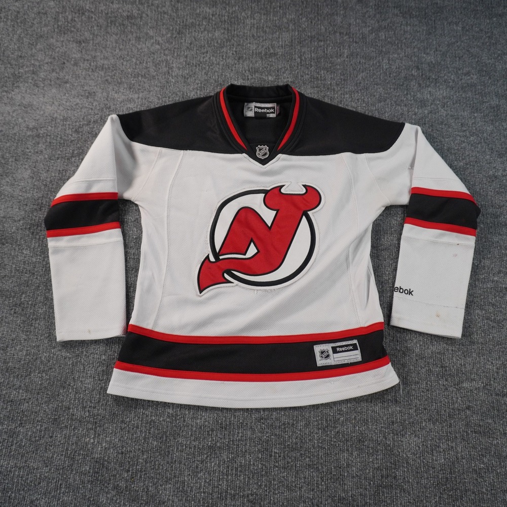Reebok New Jersey Devils Jersey Womens Small White NHL Hockey Logo Athletic